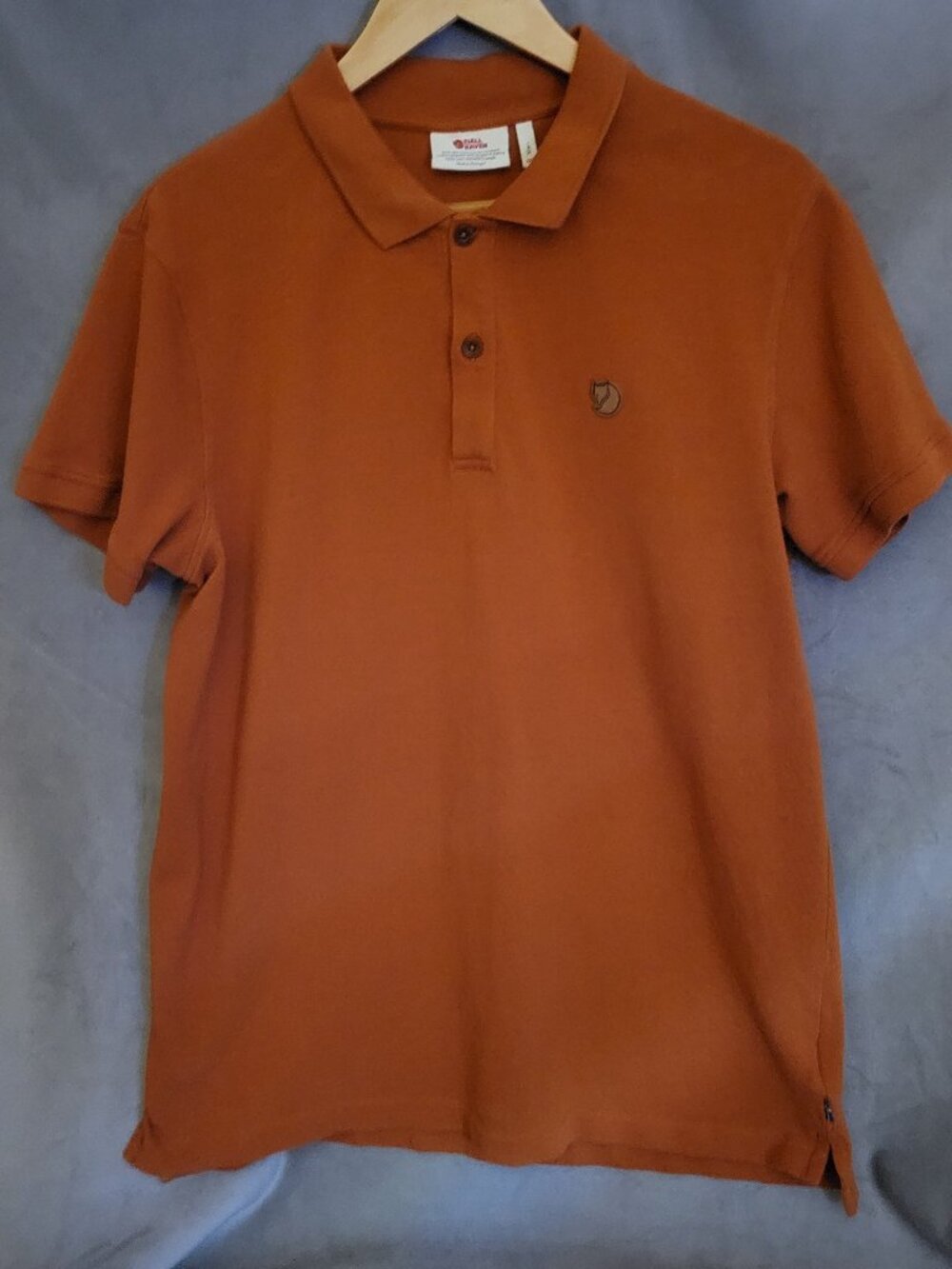 Fjällräven Men's Brown XXL Polo Shirt Short Sleeve Collared Solid Casual
